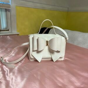 White Purse With Bow